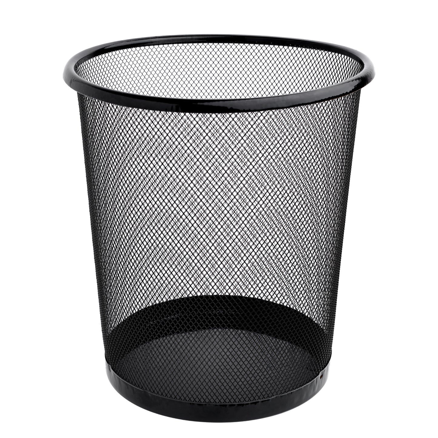 AAYAW Circular Mesh Waste Paper Bin - Lightweight Design for Home Office, Bedroom, Living Room & Kitchen - Essential Choice Room Bin (Black-P1)