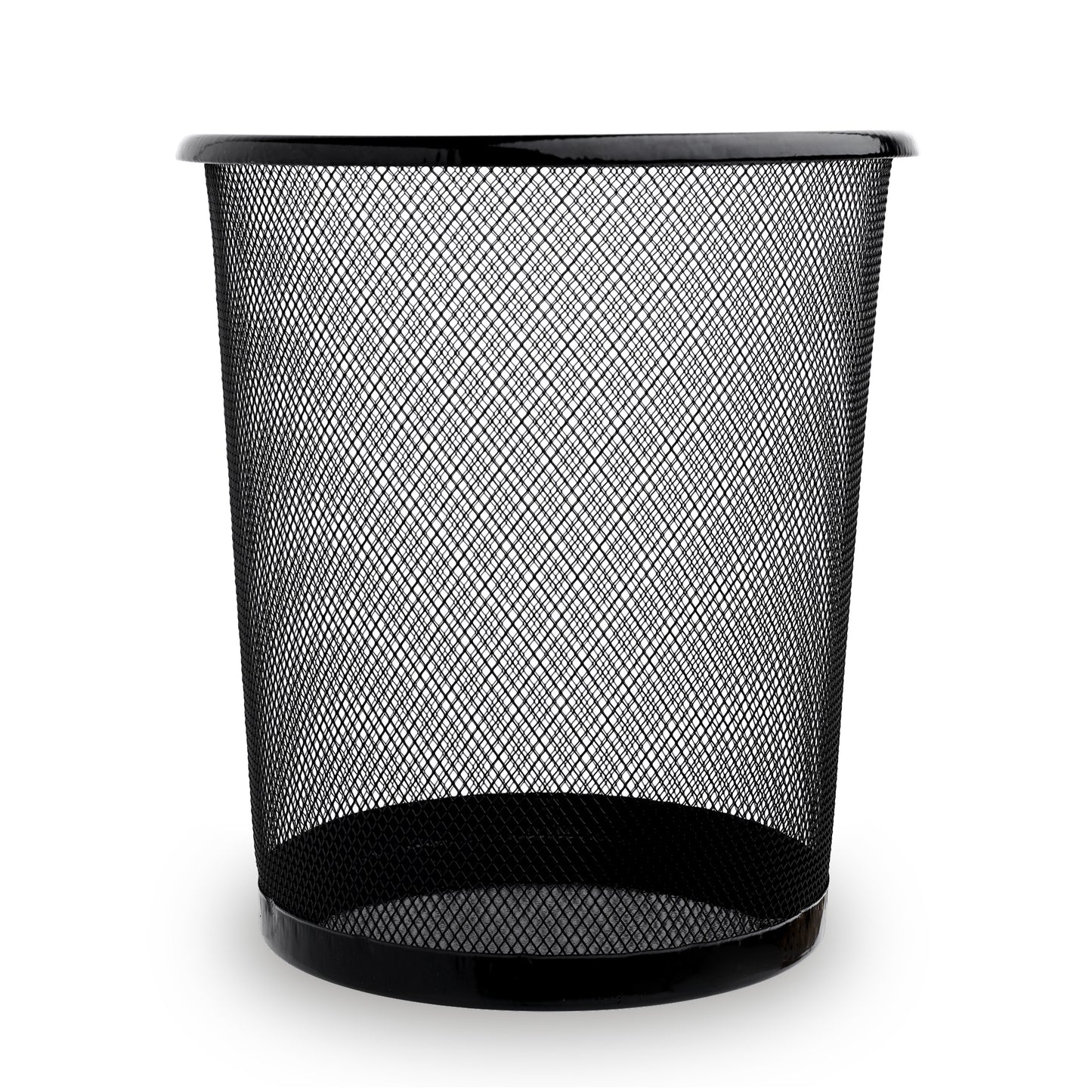 AAYAW Circular Mesh Waste Paper Bin - Lightweight Design for Home Office, Bedroom, Living Room & Kitchen - Essential Choice Room Bin (Black-P1)