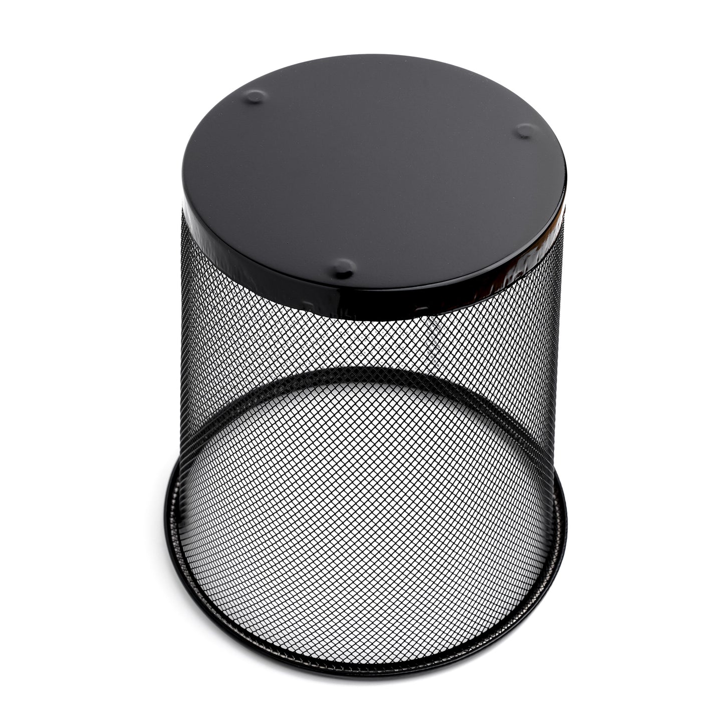 AAYAW Circular Mesh Waste Paper Bin - Lightweight Design for Home Office, Bedroom, Living Room & Kitchen - Essential Choice Room Bin (Black-P1)