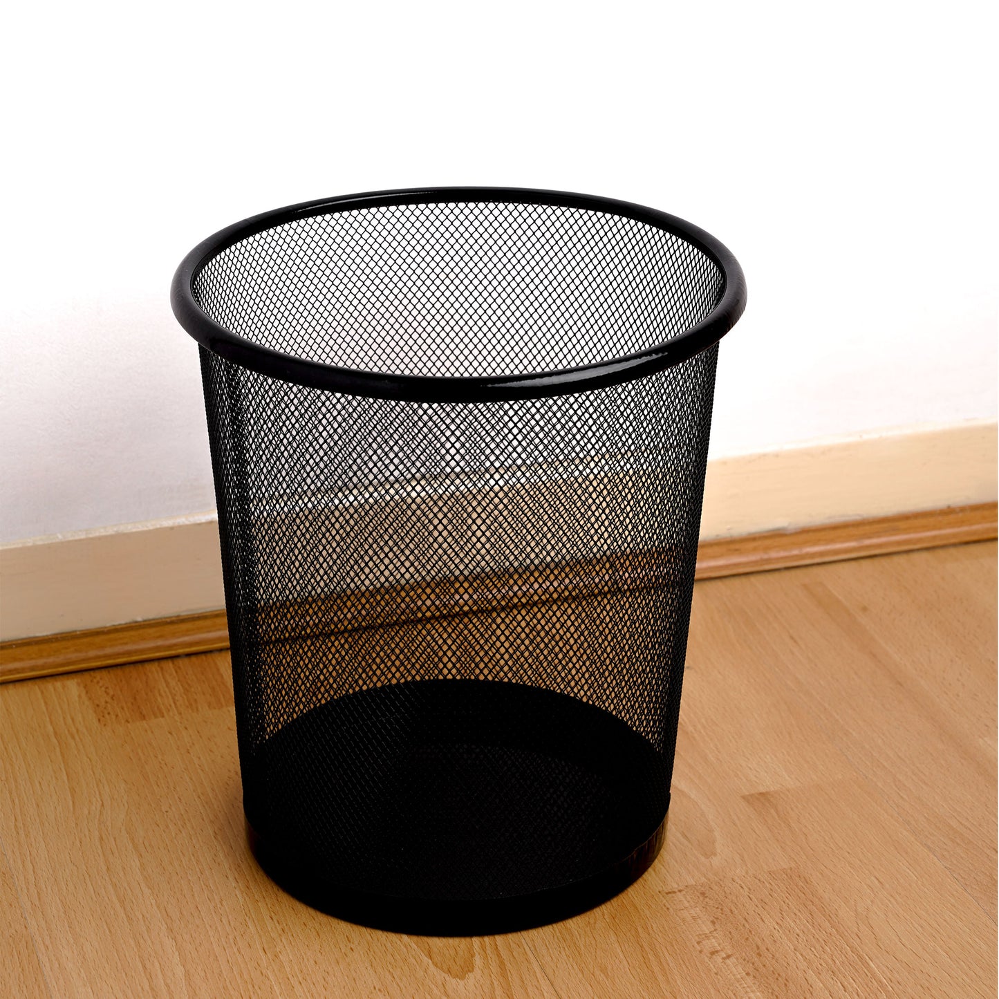 AAYAW Circular Mesh Waste Paper Bin - Lightweight Design for Home Office, Bedroom, Living Room & Kitchen - Essential Choice Room Bin (Black-P1)