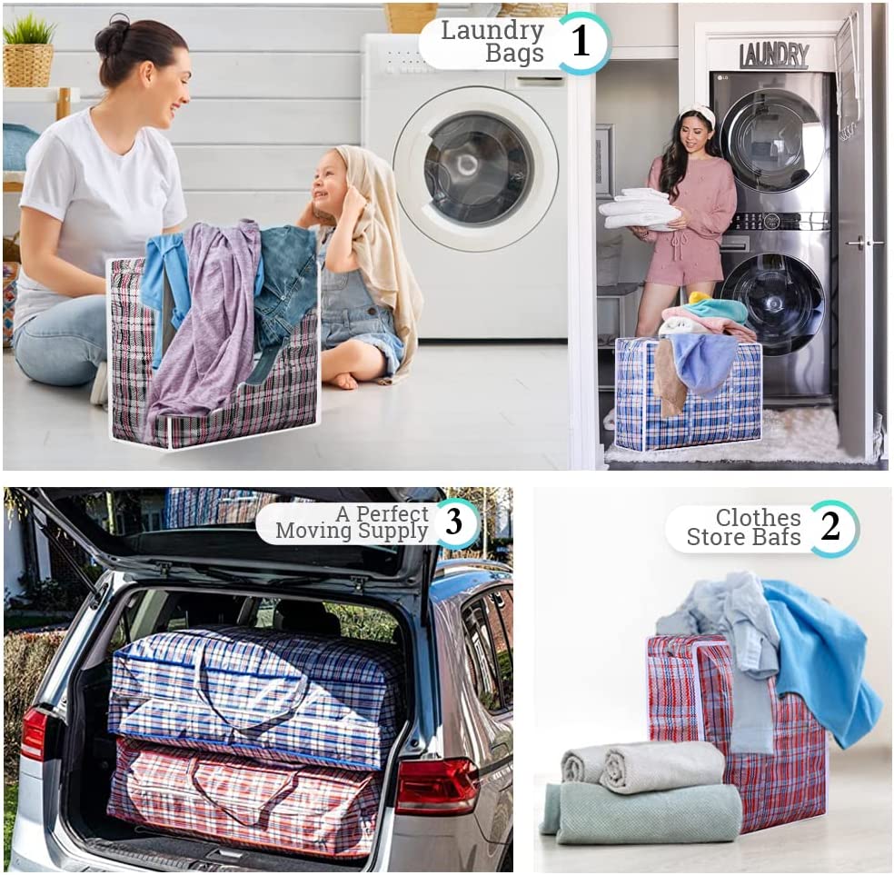 AAYAW laundry bags with zips & handles (Pack of 5)