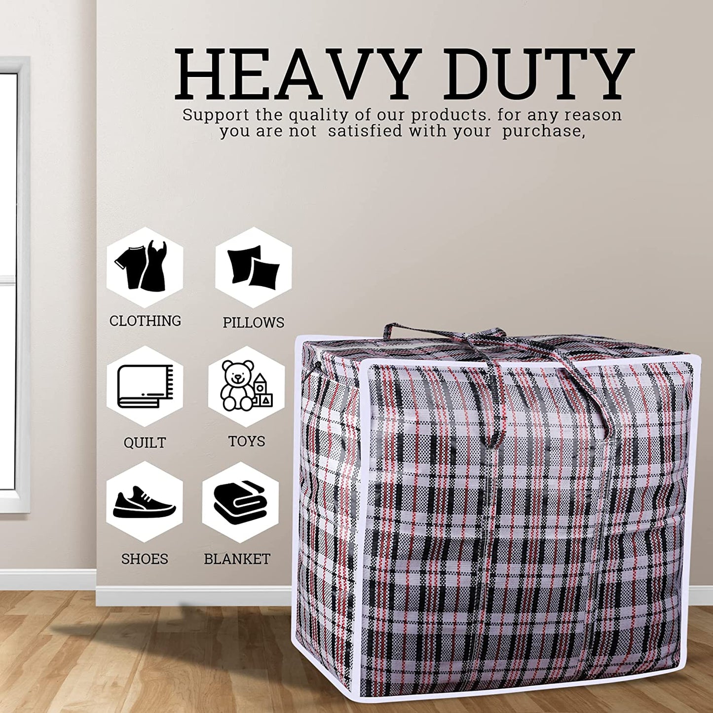 AAYAW laundry bags with zips & handles (Pack of 4)